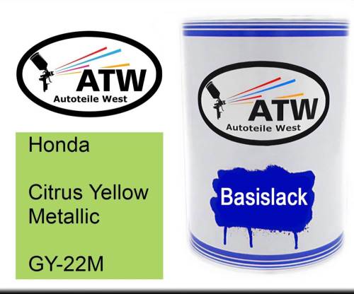 Honda, Citrus Yellow Metallic, GY-22M: 500ml Lackdose, von ATW Autoteile West.